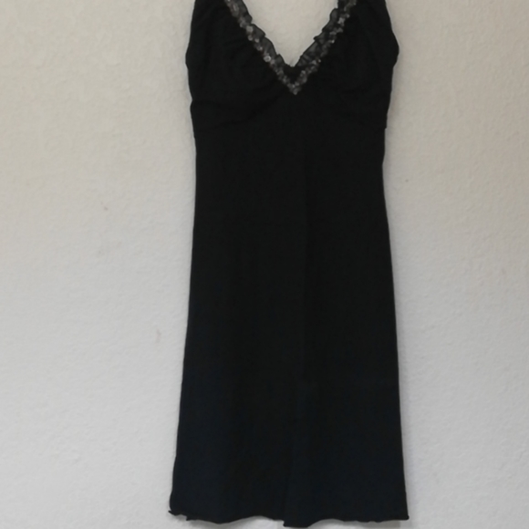 Authentic Guess Jeans Mini Plunge Black Dress - Picture 3 of 8